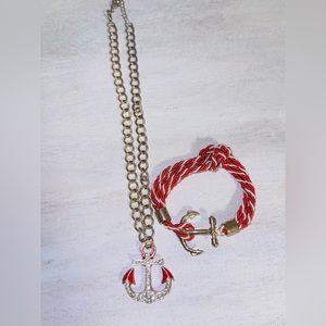 Nautical Anchor necklace & bracelet matching set ⚓️❤️
